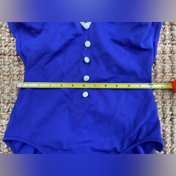 Vintage Cobalt Blue Bathing Suit See Measurements for size - Picture 5 of 12